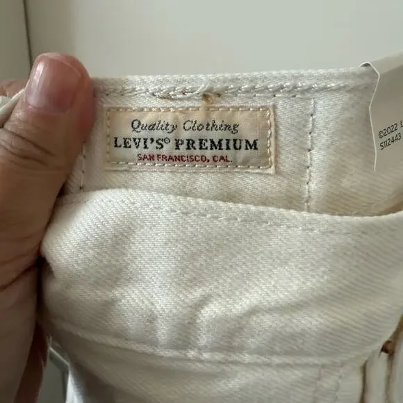Levi’s 501 Disco Nights White Denim Shorts NWT Sz 33 High Rise - Picture 7 of 8